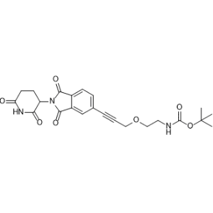 tert-Butyl (2-((3-(2-(2,6-dioxopiperidin-3-yl)-1,3-dioxoisoindolin-5-yl)prop-2-yn-1-yl)oxy)ethyl)carbamate|CS-1367467