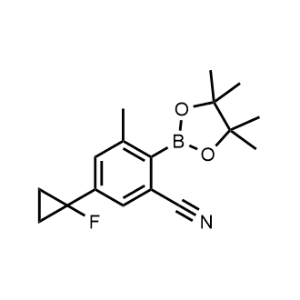 5-(1-Fluorocyclopropyl)-3-methyl-2-(4,4,5,5-tetramethyl-1,3,2-dioxaborolan-2-yl)benzonitrile|CS-1367696