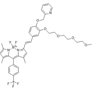 (E)-5,5-Difluoro-3-(3-(2-(2-(2-methoxyethoxy)ethoxy)ethoxy)-4-(pyridin-2-ylmethoxy)styryl)-1,7,9-trimethyl-10-(4-(trifluoromethyl)phenyl)-5H-4l4,5l4-dipyrrolo[1,2-c:2',1'-f][1,3,2]diazaborinine|CS-1367977