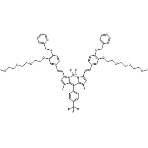 5,5-Difluoro-3,7-bis((E)-3-(2-(2-(2-methoxyethoxy)ethoxy)ethoxy)-4-(pyridin-2-ylmethoxy)styryl)-1,9-dimethyl-10-(4-(trifluoromethyl)phenyl)-5H-4l4,5l4-dipyrrolo[1,2-c:2',1'-f][1,3,2]diazaborinine|CS-1367978