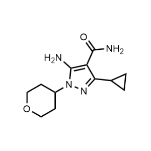 5-Amino-3-cyclopropyl-1-(tetrahydro-2H-pyran-4-yl)-1H-pyrazole-4-carboxamide|CS-1368114