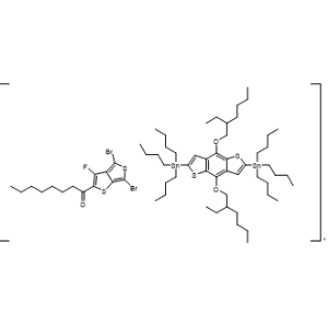 1-Octanone, 1-(4,6-dibromo-3-fluorothieno[3,4-b]thien-2-yl)-, polymer with 1,1′-[4,8-bis[(2-ethylhexyl)oxy]benzo[1,2-b:4,5-b′]dithiophene-2,6-diyl]bis[1,1,1-tributylstannane]|CS-1369803