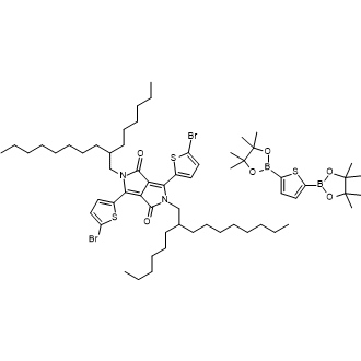 3,6-bis(5-Bromothiophen-2-yl)-2,5-bis(2-hexyldecyl)-2,5-dihydropyrrolo[3,4-c]pyrrole-1,4-dione compound with 2,5-bis(4,4,5,5-tetramethyl-1,3,2-dioxaborolan-2-yl)thiophene 1:1|CS-1369849