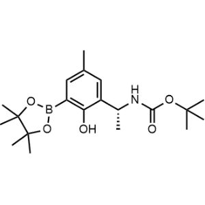 tert-Butyl (R)-(1-(2-hydroxy-5-methyl-3-(4,4,5,5-tetramethyl-1,3,2-dioxaborolan-2-yl)phenyl)ethyl)carbamate|CS-1371407