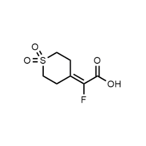 2-(1,1-Dioxidotetrahydro-4H-thiopyran-4-ylidene)-2-fluoroacetic acid|CS-1373394