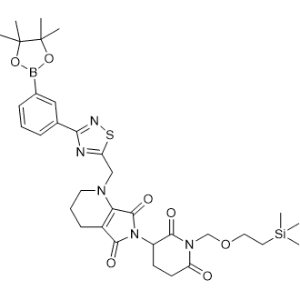 6-(2,6-Dioxo-1-((2-(trimethylsilyl)ethoxy)methyl)piperidin-3-yl)-1-((3-(3-(4,4,5,5-tetramethyl-1,3,2-dioxaborolan-2-yl)phenyl)-1,2,4-thiadiazol-5-yl)methyl)-1,2,3,4-tetrahydro-5H-pyrrolo[3,4-b]pyridin|CS-1374361