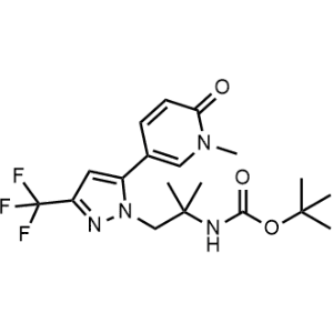tert-Butyl (2-methyl-1-(5-(1-methyl-6-oxo-1,6-dihydropyridin-3-yl)-3-(trifluoromethyl)-1H-pyrazol-1-yl)propan-2-yl)carbamate|CS-1374889