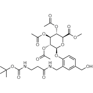 (2S,3R,4S,5S,6S)-2-(2-((3-((tert-Butoxycarbonyl)amino)propanamido)methyl)-4-(hydroxymethyl)phenoxy)-6-(methoxycarbonyl)tetrahydro-2H-pyran-3,4,5-triyl triacetate|CS-1375060