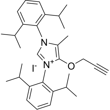 1,3-Bis(2,6-diisopropylphenyl)-5-methyl-4-(prop-2-yn-1-yloxy)-1H-imidazol-3-ium iodide|CS-1377772