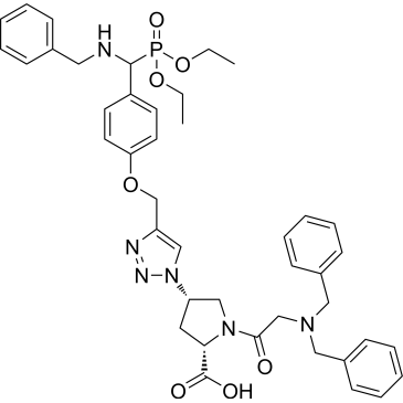 (2S,4S)-4-(4-((4-((Benzylamino)(diethoxyphosphoryl)methyl)phenoxy)methyl)-1H-1,2,3-triazol-1-yl)-1-(dibenzylglycyl)pyrrolidine-2-carboxylic acid|CS-1378888