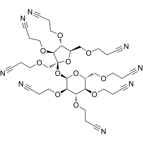 3,3',3''-(((2R,3R,4S,5R,6R)-2-(((2S,3S,4R,5R)-3,4-Bis(2-cyanoethoxy)-2,5-bis((2-cyanoethoxy)methyl)tetrahydrofuran-2-yl)oxy)-6-((2-cyanoethoxy)methyl)tetrahydro-2H-pyran-3,4,5-triyl)tris(oxy))tripropanenitrile|CS-1379223