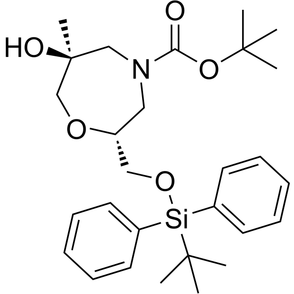 tert-Butyl (2R,6S)-2-(((tert-butyldiphenylsilyl)oxy)methyl)-6-hydroxy-6-methyl-1,4-oxazepane-4-carboxylate|CS-1379763