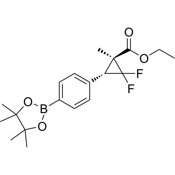 Ethyl (1S,3R)-2,2-difluoro-1-methyl-3-(4-(4,4,5,5-tetramethyl-1,3,2-dioxaborolan-2-yl)phenyl)cyclopropane-1-carboxylate|CS-1383053