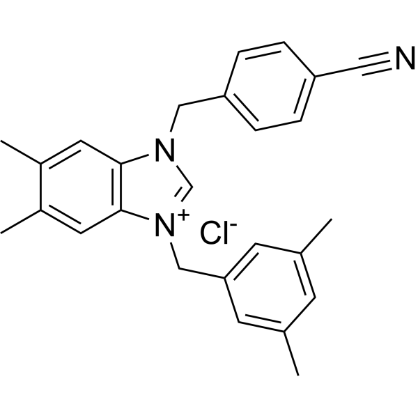1-(4-Cyanobenzyl)-3-(3,5-dimethylbenzyl)-5,6-dimethyl-1H-benzo[d]imidazol-3-ium chloride|CS-1383403