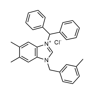 3-Benzhydryl-5,6-dimethyl-1-(3-methylbenzyl)-1H-benzo[d]imidazol-3-ium chloride|CS-1383408