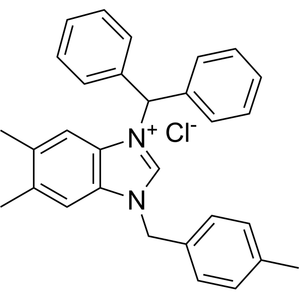 3-Benzhydryl-5,6-dimethyl-1-(4-methylbenzyl)-1H-benzo[d]imidazol-3-ium chloride|CS-1383411