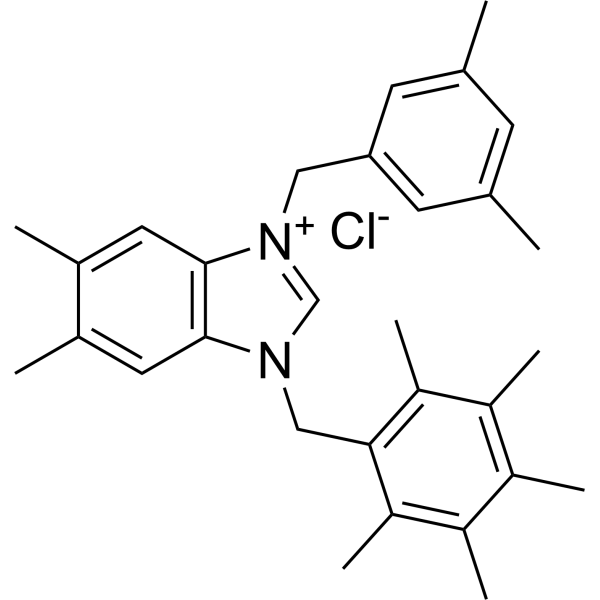 3-(3,5-Dimethylbenzyl)-5,6-dimethyl-1-(2,3,4,5,6-pentamethylbenzyl)-1H-benzo[d]imidazol-3-ium chloride|CS-1383414