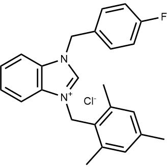 1-(4-Fluorobenzyl)-3-(2,4,6-trimethylbenzyl)-1H-benzo[d]imidazol-3-ium chloride|CS-1383419