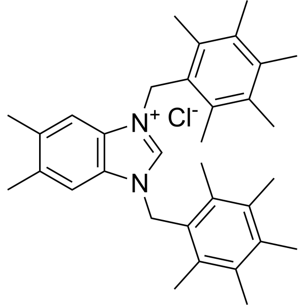5,6-Dimethyl-1,3-bis(2,3,4,5,6-pentamethylbenzyl)-1H-benzo[d]imidazol-3-ium chloride|CS-1383425