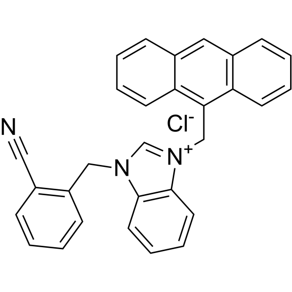 3-(Anthracen-9-ylmethyl)-1-(2-cyanobenzyl)-1H-benzo[d]imidazol-3-ium chloride|CS-1383458