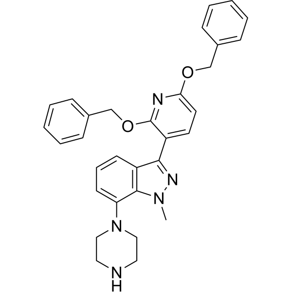 3-(2,6-Bis(benzyloxy)pyridin-3-yl)-1-methyl-7-(piperazin-1-yl)-1H-indazole|CS-1383526