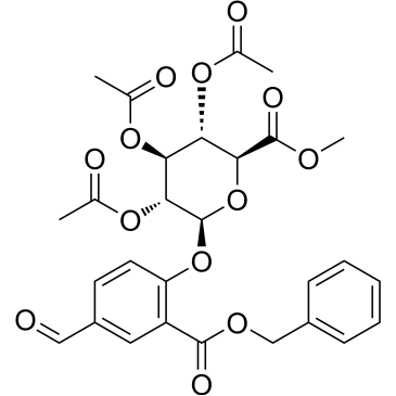 (2S,3R,4S,5S,6S)-2-(2-((Benzyloxy)carbonyl)-4-formylphenoxy)-6-(methoxycarbonyl)tetrahydro-2H-pyran-3,4,5-triyl triacetate|CS-1385462