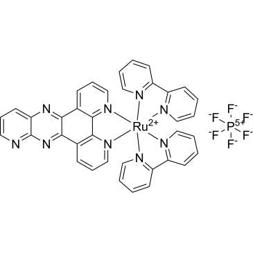 Ruthenium(2+), bis(2,2′-bipyridine-κN1,κN1′)(pyrido[2′,3′:5,6]pyrazino[2,3-f][1,10]phenanthroline-κN4,κN5)-, (OC-6-31)-, hexafluorophosphate(1-) 1:2|CS-1386339