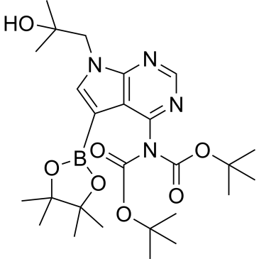 1,3-Bis(1,1-dimethylethyl) 2-[7-(2-hydroxy-2-methylpropyl)-5-(4,4,5,5-tetramethyl-1,3,2-dioxaborolan-2-yl)-7H-pyrrolo[2,3-d]pyrimidin-4-yl]imidodicarbonate|CS-1386701