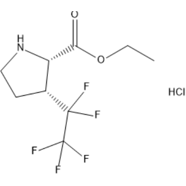 rel-Ethyl (2S,3R)-3-(perfluoroethyl)pyrrolidine-2-carboxylate hydrochloride|CS-1387883