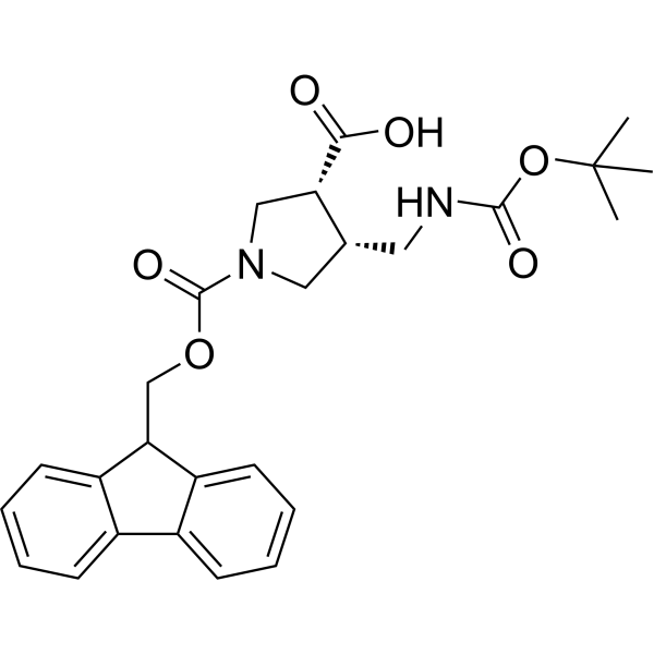 (3R,4R)-1-(((9H-Fluoren-9-yl)methoxy)carbonyl)-4-(((tert-butoxycarbonyl)amino)methyl)pyrrolidine-3-carboxylic acid|CS-1389162