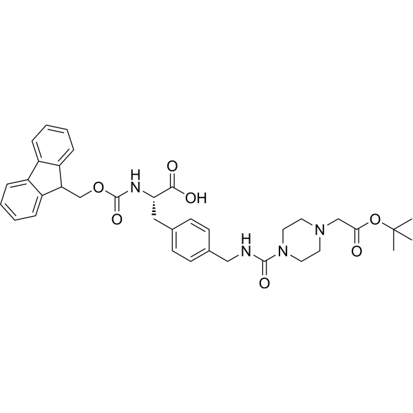 (S)-2-((((9H-Fluoren-9-yl)methoxy)carbonyl)amino)-3-(4-((4-(2-(tert-butoxy)-2-oxoethyl)piperazine-1-carboxamido)methyl)phenyl)propanoic acid|CS-1389373