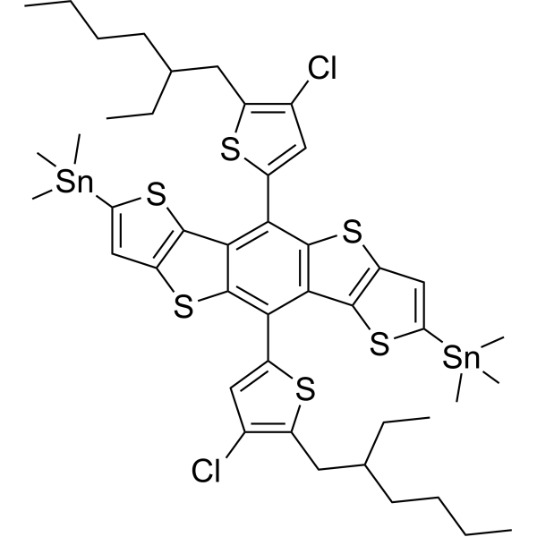 [2,11-Bis[4-chloro-5-(2-ethylhexyl)thiophen-2-yl]-15-trimethylstannyl-5,9,14,18-tetrathiapentacyclo[10.6.0.03,10.04,8.013,17]octadeca-1(12),2,4(8),6,10,13(17),15-heptaen-6-yl]-trimethylstannane|CS-1389421