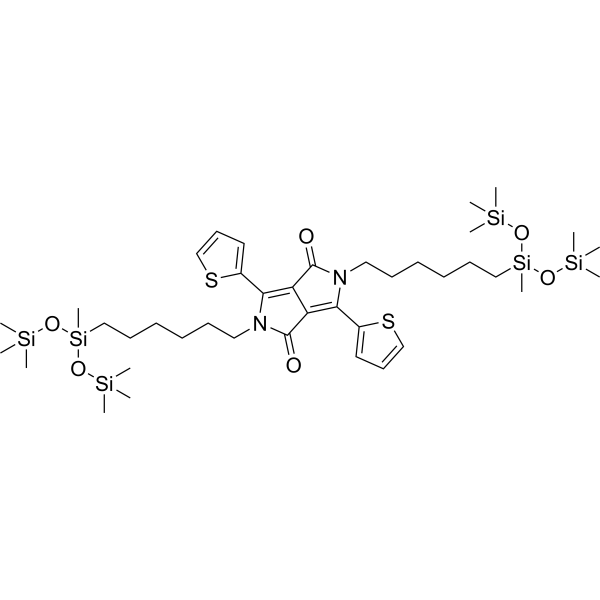 2,5-Bis(6-(1,1,1,3,5,5,5-heptamethyltrisiloxan-3-yl)hexyl)-3,6-di(thiophen-2-yl)-2,5-dihydropyrrolo[3,4-c]pyrrole-1,4-dione|CS-1389766