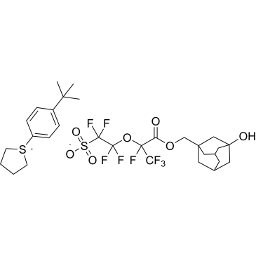 1-(4-(tert-Butyl)phenyl)tetrahydro-1H-thiophen-1-ium 1,1,2,2-tetrafluoro-2-((1,1,1,2-tetrafluoro-3-((3-hydroxyadamantan-1-yl)methoxy)-3-oxopropan-2-yl)oxy)ethane-1-sulfonate|CS-1390329