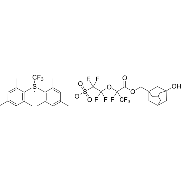 Dimesityl(trifluoromethyl)sulfonium 1,1,2,2-tetrafluoro-2-((1,1,1,2-tetrafluoro-3-((3-hydroxyadamantan-1-yl)methoxy)-3-oxopropan-2-yl)oxy)ethane-1-sulfonate|CS-1390331