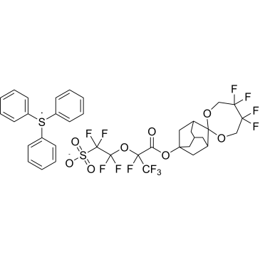 Triphenylsulfonium 1,1,2,2-tetrafluoro-2-((1,1,1,2-tetrafluoro-3-oxo-3-((5',5',6',6'-tetrafluorospiro[adamantane-2,2'-[1,3]dioxepan]-5-yl)oxy)propan-2-yl)oxy)ethane-1-sulfonate|CS-1390340