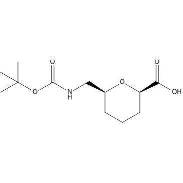 rel-(2R,6S)-6-(((tert-Butoxycarbonyl)amino)methyl)tetrahydro-2H-pyran-2-carboxylic acid|CS-1404028