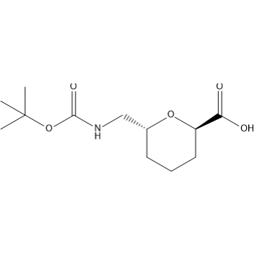 rel-(2R,6R)-6-(((tert-Butoxycarbonyl)amino)methyl)tetrahydro-2H-pyran-2-carboxylic acid|CS-1404044