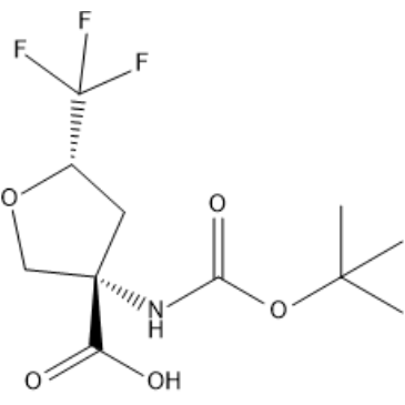 (3S,5S)-3-((tert-Butoxycarbonyl)amino)-5-(trifluoromethyl)tetrahydrofuran-3-carboxylic acid|CS-1410619