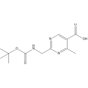 2-(((tert-Butoxycarbonyl)amino)methyl)-4-methylpyrimidine-5-carboxylic acid|CS-1415390