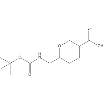 6-(((tert-Butoxycarbonyl)amino)methyl)tetrahydro-2H-pyran-3-carboxylic acid|CS-1415448