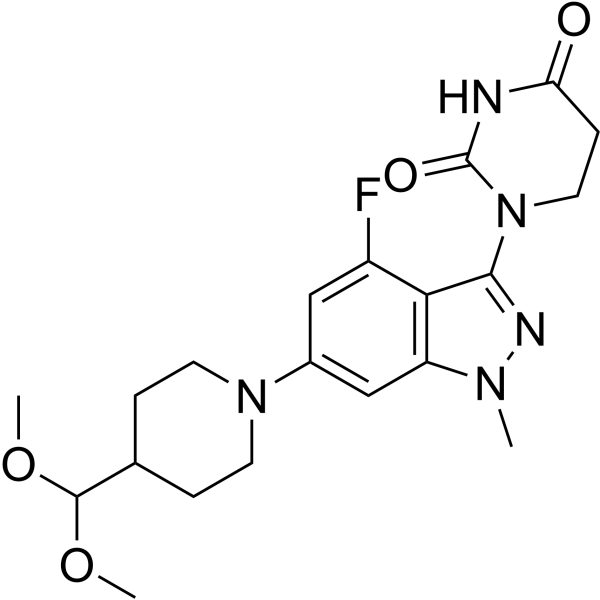 1-(6-(4-(Dimethoxymethyl)piperidin-1-yl)-4-fluoro-1-methyl-1H-indazol-3-yl)dihydropyrimidine-2,4(1H,3H)-dione|CS-1419379