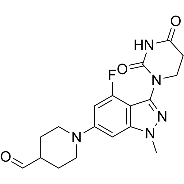 1-(3-(2,4-Dioxotetrahydropyrimidin-1(2H)-yl)-4-fluoro-1-methyl-1H-indazol-6-yl)piperidine-4-carbaldehyde|CS-1419392