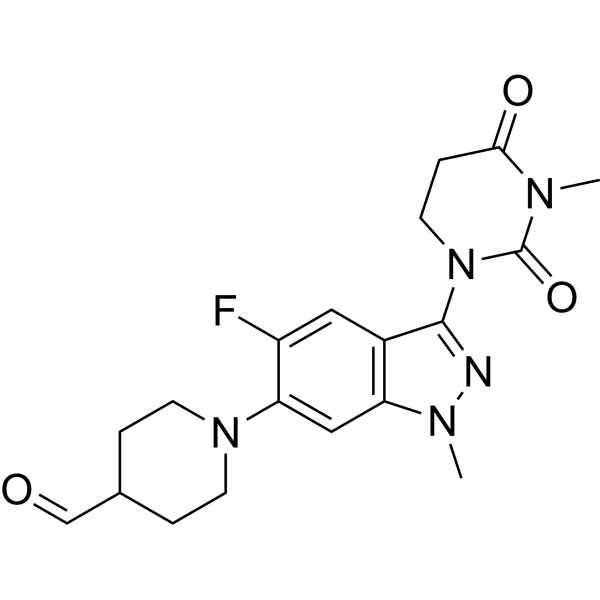 1-(5-Fluoro-1-methyl-3-(3-methyl-2,4-dioxotetrahydropyrimidin-1(2H)-yl)-1H-indazol-6-yl)piperidine-4-carbaldehyde|CS-1449937