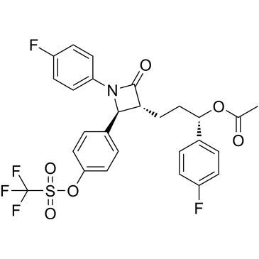 (S)-1-(4-Fluorophenyl)-3-((3R,4S)-1-(4-fluorophenyl)-2-oxo-4-(4-(((trifluoromethyl)sulfonyl)oxy)phenyl)azetidin-3-yl)propyl acetate|CS-1537640