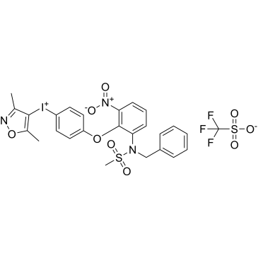 (4-(2-(N-Benzylmethylsulfonamido)-6-nitrophenoxy)phenyl)(3,5-dimethylisoxazol-4-yl)iodonium trifluoromethanesulfonate|CS-1567034