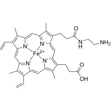 (SP-4-2)-[18-[3-[(2-Aminoethyl)amino]-3-oxopropyl]-7,12-diethenyl-3,8,13,17-tetramethyl-21H,23H-porphine-2-propanoato(3-)-κN21,κN22,κN23,κN24]ferrate(1-)|CS-1567141