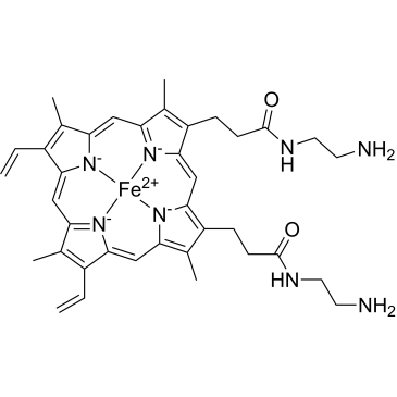 (SP-4-2)-[N2,N18-Bis(2-aminoethyl)-7,12-diethenyl-3,8,13,17-tetramethyl-21H,23H-porphine-2,18-dipropanamidato(2-)-κN21,κN22,κN23,κN24]iron|CS-1567146