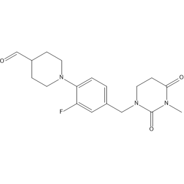 1-(2-Fluoro-4-((3-methyl-2,4-dioxotetrahydropyrimidin-1(2H)-yl)methyl)phenyl)piperidine-4-carbaldehyde|CS-1567178