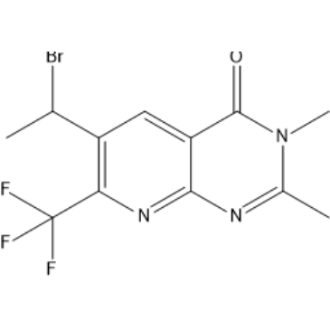 6-(1-Bromoethyl)-2,3-dimethyl-7-(trifluoromethyl)pyrido[2,3-d]pyrimidin-4(3H)-one|CS-1567228